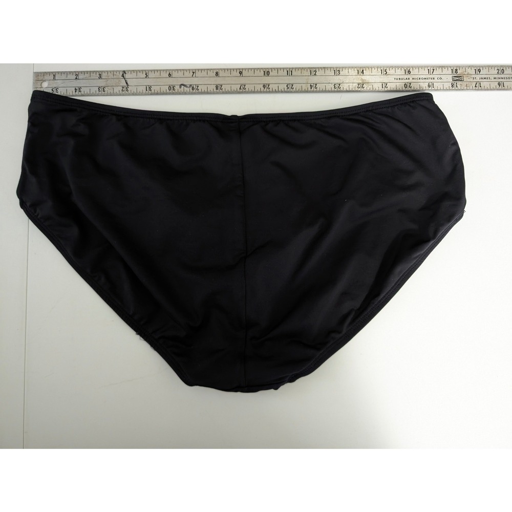 Apt. 9 Womens Black Mid Rise Bikini Swim Bottoms Size 1X Solid Basic Classic - Picture 2 of 4